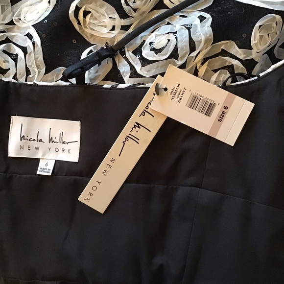 Nicole Miller soutache Hi-low floral party dress - Picture 7 of 8